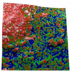 rubber phase over topography